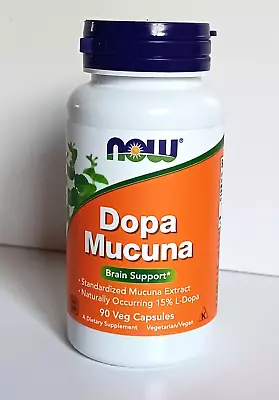 New Sealed NOW Foods DOPA MUCUNA 90 Veg Capsules Brain Support Best By: 12/2025 • $6.50