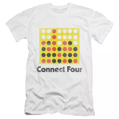 Connect Four Slim Fit T-Shirt Vintage Logo White Tee • $23.39