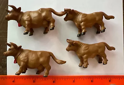 Safari Ltd Brown Holstein Cow & Holstein Bull LOT Of 4 Miniature Animals • $8.46