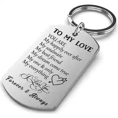 To My Love Forever & Always Keychain Gift For Husband Wife Anniversary Valentine • £3.95