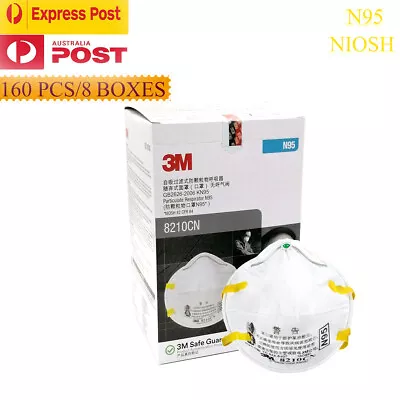 160 PCS 3M NIOSH 8210CN 8210 N95 KN95 P2 Face Mask Particulate Respirator Safe • $499.99