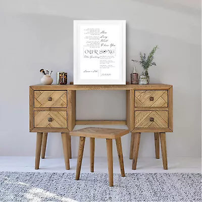 £10.99 • Buy WEDDING SONG Love Personalised A4 ART PRINT POSTER Lyrics ANNIVERSARY WIFE Hubby