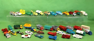 Vintage MATCHBOX  Car Collection W/ Car Storage Box 40 Vehicles In Collection! • $14.99