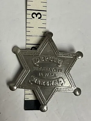 DEPUTY MARSHAL Virginia City Nevada Silver Tone Badge Pin Old West 2.5” Star New • $12.99
