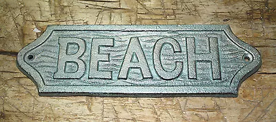 $4.99 • Buy Cast Iron Antique Style BEACH Plaque Sign Nautical Pool Home Decor BOAT HOUSE 