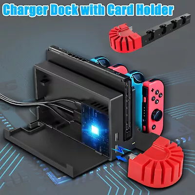 LED Charger Station Charging Dock Stand 9 Game Slots For Nintendo Switch Joy-Con • $13.48