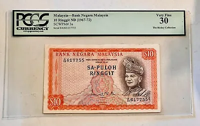 Malaysia Bank Negara Malaysia $10 Ringgit Pick#9a ND (1967-72) PCGS-30 • $69.50