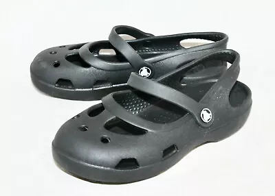 £12.23 • Buy CROCS Kids Shayna Mary Jane W/ Heel Strap Girls C-10 Black 