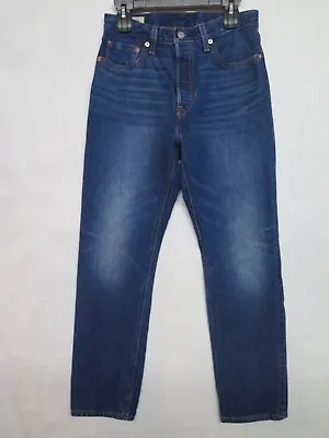 Levis 501 LVC Selvedge Red Line Big E Blue Jeans Straight Button Fly 28x30 EUC • $74.95