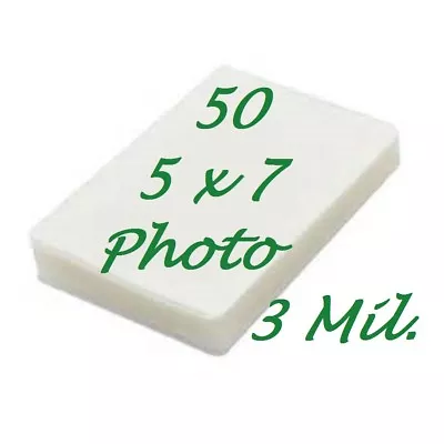 5 X 7 50 Pk 3 Mil Laminating Pouches Laminator Sheets 5-1/4 X 7-1/4 Photo Gloss • $18.99