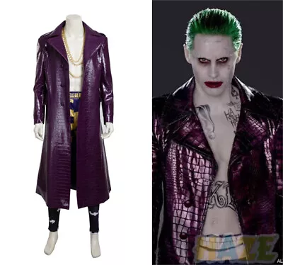 1pcs Suicide Squad Jared Leto Joker Costume Cosplay Halloween Jacket Clothing • $305.60