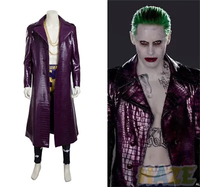 1pcs Suicide Squad Jared Leto Joker Costume Cosplay Halloween Jacket Outfit • $219.51