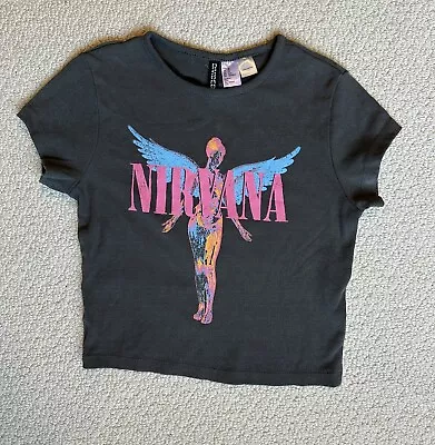 Nirvana Printed Cropped Top H&M Divided XS • £11.67