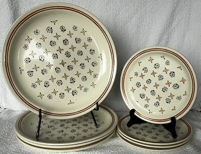 Mt. Clemens Pottery 4 Dinner Plates 4 Dessert Plates Semi-porcelain Made In USA • $149