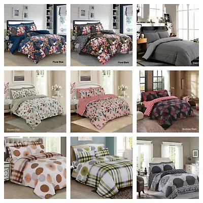 £21.99 • Buy 100% Cotton-Rich Printed Duvet Cover Bedding Set With Pillowcases + Fitted Sheet