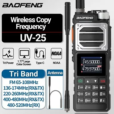 Baofeng UV-25 10W Tri Band Power Walkie Talkie Long Range Type-C Two Way Radio • $53.59