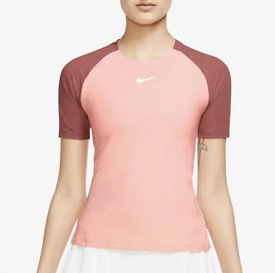 £51 • Buy Nike Court Dri-Fit Advantage Tennis T-shirt Tee - Coral - Small - S - DD8772-697
