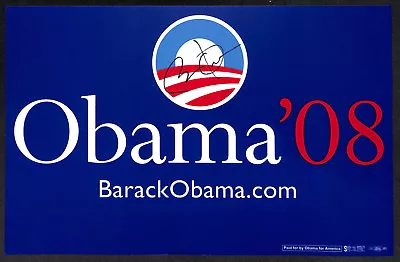 Barack Obama  2008 CAMPAIGN SIGN  Signed Autographed Poster BECKETT BAS Rare! • $2999.99