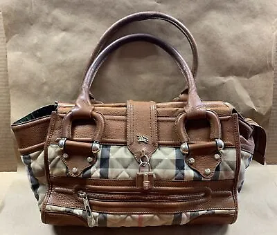 Burberry Manor Satchel Quilted Leather Purse - Vintage - • $179.99