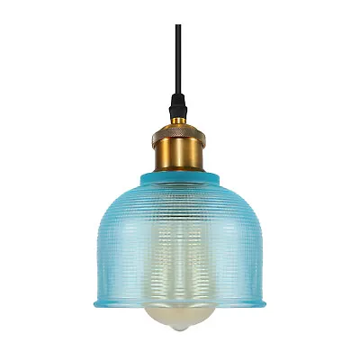 Industrial Retro Loft Style Glass Vintage Ceiling Wall Lamp Shade Pendant Light • £13.99