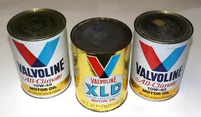 Valvoline Motor Oil Can Vintage Mixed Lot Of 3 Full Quarts Ashland Xld & All • $38