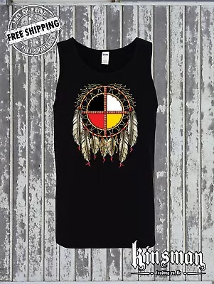 The Medicine Wheel Dreamcatcher Tank Top T-Shirt / Native American Pride Indian • $17.95