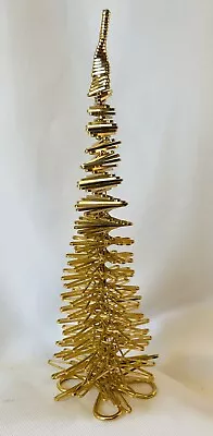 Vintage Gold Tone Metal Twisted Wire Spiral Christmas Tree 10-3/4” Tall • $16.80