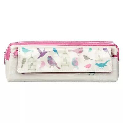 Birdcage Multisquare Pencil Case Pink Inner Lining Handy Pouches & Hidden Zips • £5.99