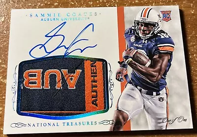 2015 National Treasures Sammie Coates On Card Laundry Tag Auto Patch #1/1 Auburn • $42