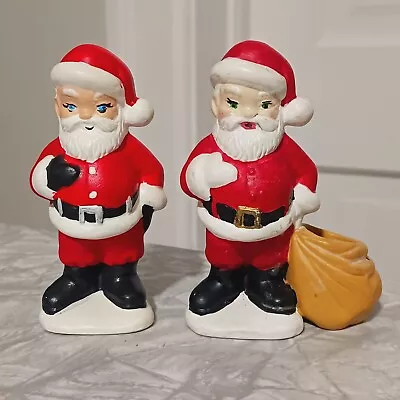 Vintage Christmas Lot Of 2 Ceramic Hobbyist Santa Figure • $8