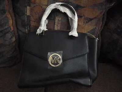  Michael Kors Hudson Black Leather Large Satchel 35H4GHUS3L Black NWT$398.00  • $299.99