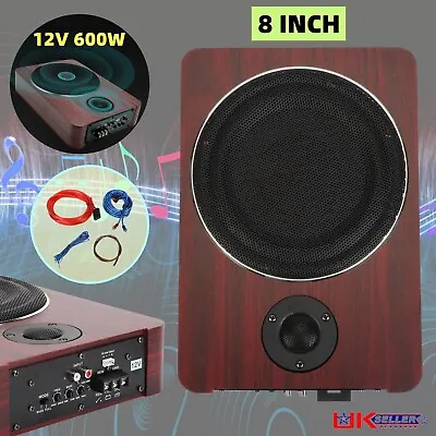 12V 600W Car Subwoofer Audio Underseat Speaker Amplifier Sub Bass Box 8 Inch • £64.75