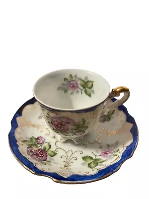 Ucacgo China Made In Occupied Japan Demitasse Cup And Saucer Footed Hand Painted • $15