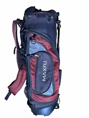 MAXFLI Golf Stand Carry Bag Dual Strap 7 Way Lightweight Black Red • $49