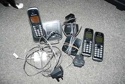 Panasonic KX-TG6621E TRIPLE Digital Cordless Phone Answering Machine 3 Handsets • £11.95