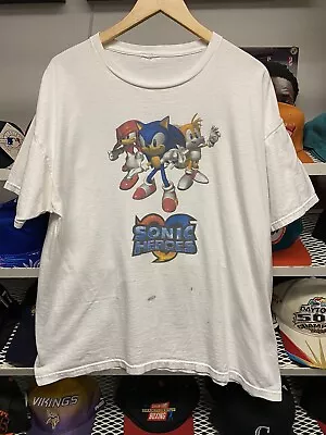 Vintage Sega Sonic Heroes Video Game Promo T Shirt Size XL • $150