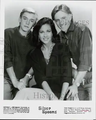 1985 Press Photo Ricky Schroder Erin Gray Joel Higgins On  Silver Spoons  • $12.99