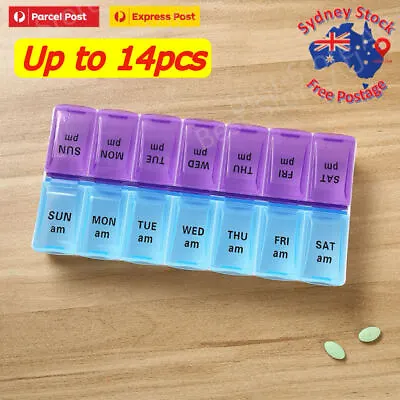 7 Day Weekly Pill Box Medicine Tablet Organizer Dispenser Container Large Case • $6.78