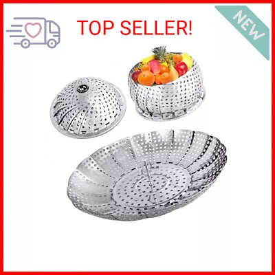 Veggie Vegetable Steamer Basket Folding Steaming Basket Metal Stainless Steel • $8.59