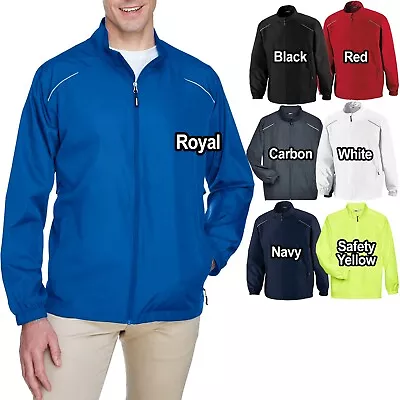 Big Mens Wind Breaker Water Resistant Reflective Piping Unlined XL 2X 3X 4X 5X • $19.95