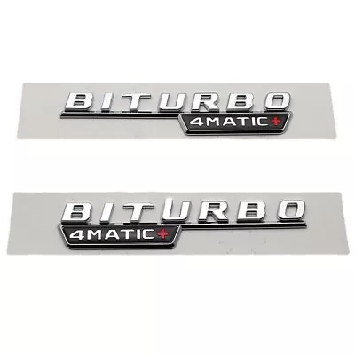 BITURBO 4MATIC+ Plus Fender AMG Emblem Chrome Logo Badge Nameplate For Mercedes • $14.97