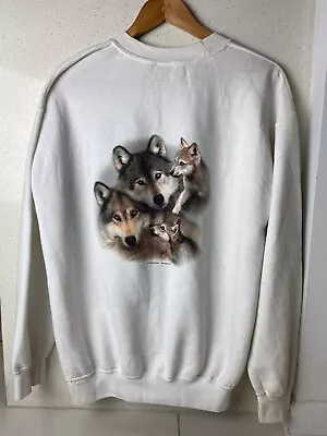 Vintage Wolf Crew Neck Sweater Jumper Size Medium Family Wolf Pack  • $30