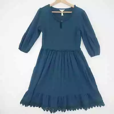 Matilda Jane Clothing Make Believe Hold The Key Dress Teal Blue Women's Medium • $24.50