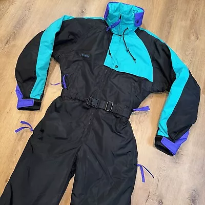 Mens Columbia Ski Suit One Piece Snowsuit Snow Bib Retro Snowboard Vtg Small • $139.99