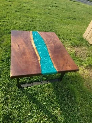 Square Epoxy Resin Coffee Table Kitchen Slab Table Cafeteria Top Table Decors • $335.39