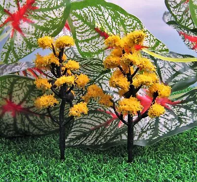 Miniature Fairy Garden Model Set Of 2 Gold Trees/Shrubs - Buy 3 Save $5 • $3.47