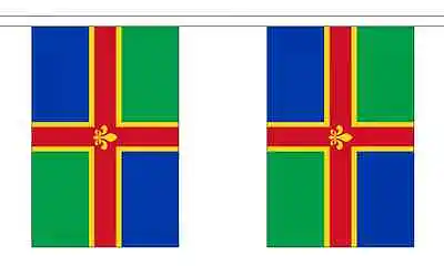 Lincolnshire Flag Bunting - 3m 6m 9m Metre Length 10 20 30 Flags -Polyester  • £14.99