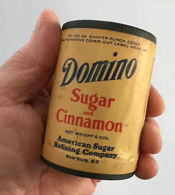 RARE Vintage *Domino Sugar And Cinnamon*  6oz Shaker-Still HALF FULL!  ~NEW-YORK • $16.88