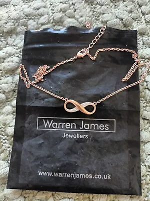 Warren James Rose Gold Plated INFINITY Necklace 16  +3  Extender • £9.99