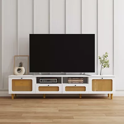 70 Inch Rattan Tv Cabinet Modern Wood Media Entertainment Center Console Table • $119.99